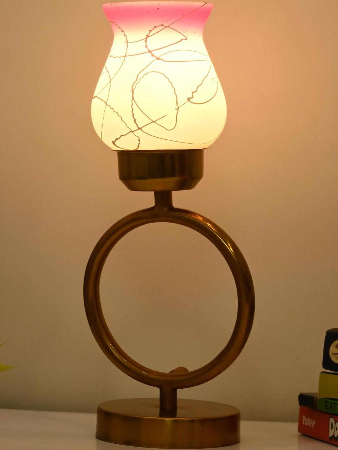 SOMIL Orange Glass Cylinder Table Lamps