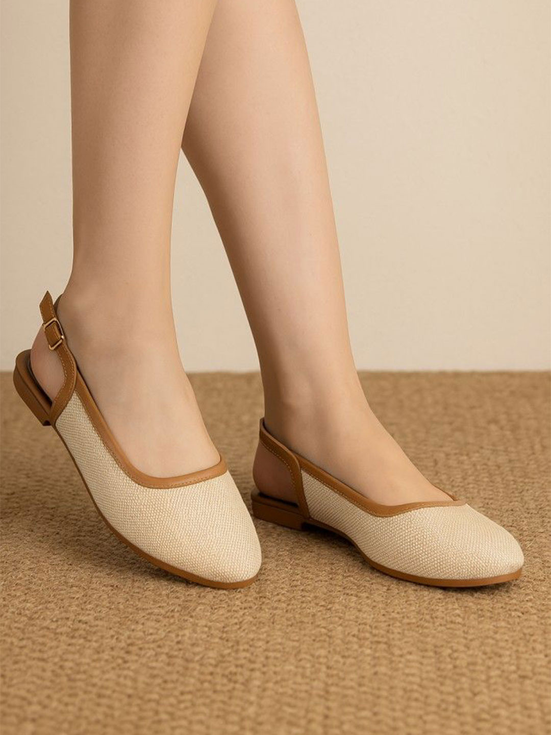Linux Haze Women Textured Slingback Flats