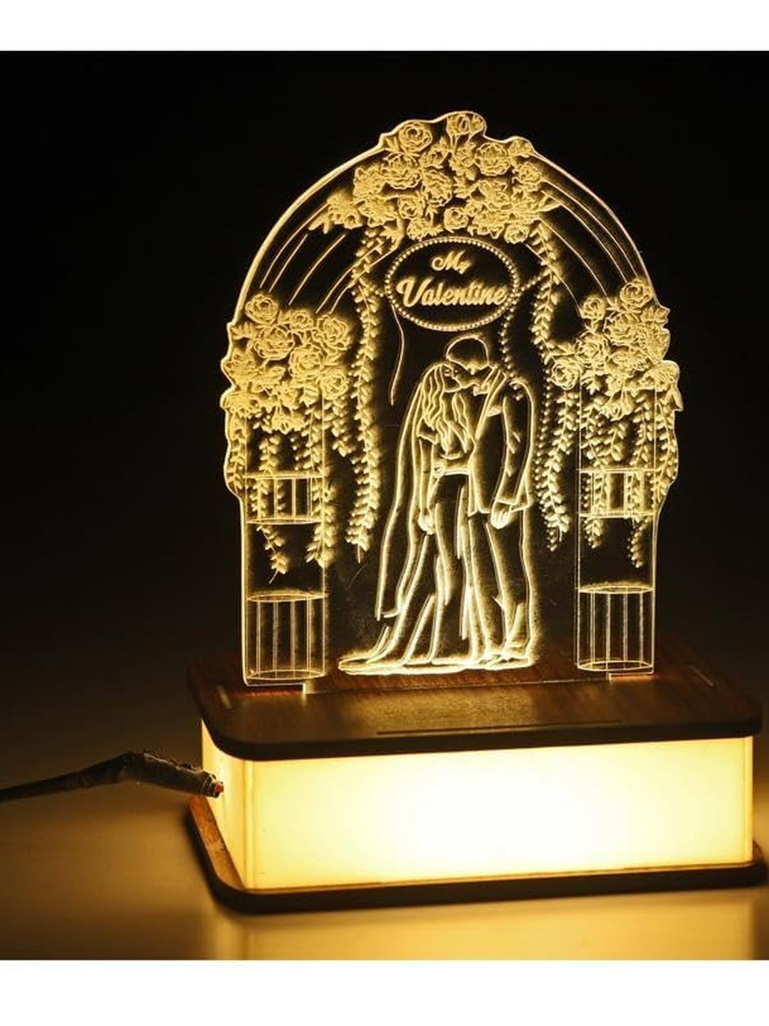 SOMIL White My Valentine Glass Table Lamp