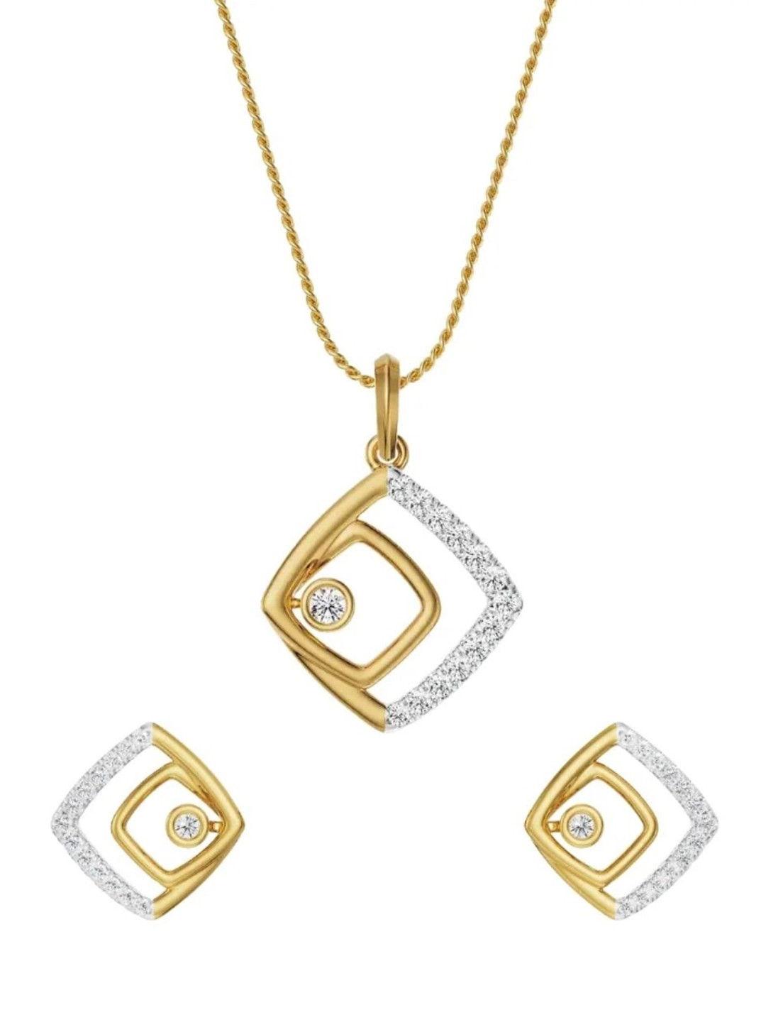 Emori 14KT Gold-Plated American Diamond Studded Jewellery Set