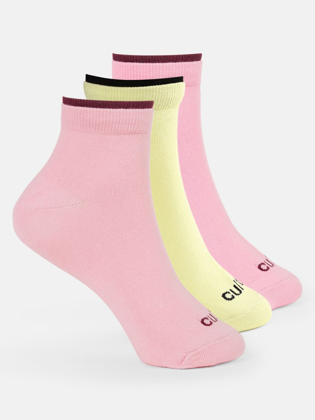 CULT Women Pack of 3 Comfort Fit Ankle Length Socks