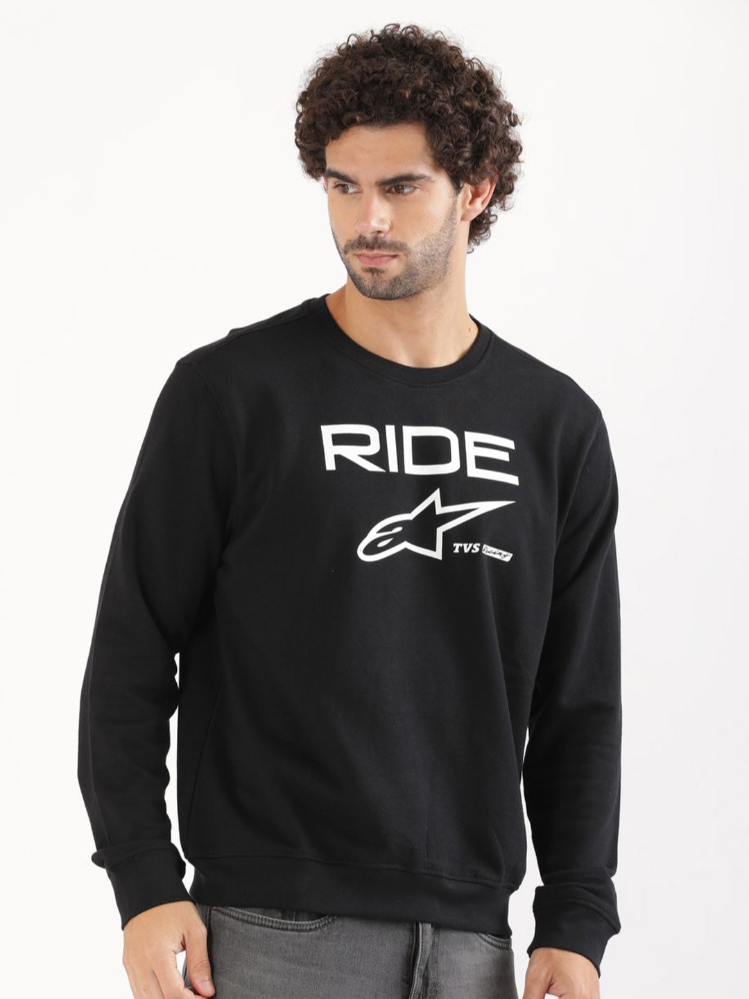 TVS Men Racing x Alpinestars Round Neck Cotton Sweatshirt