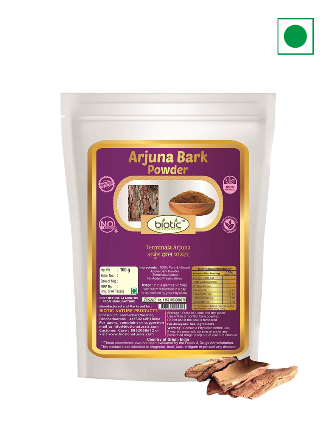 Biotic Arjuna Bark Powder - 100 g