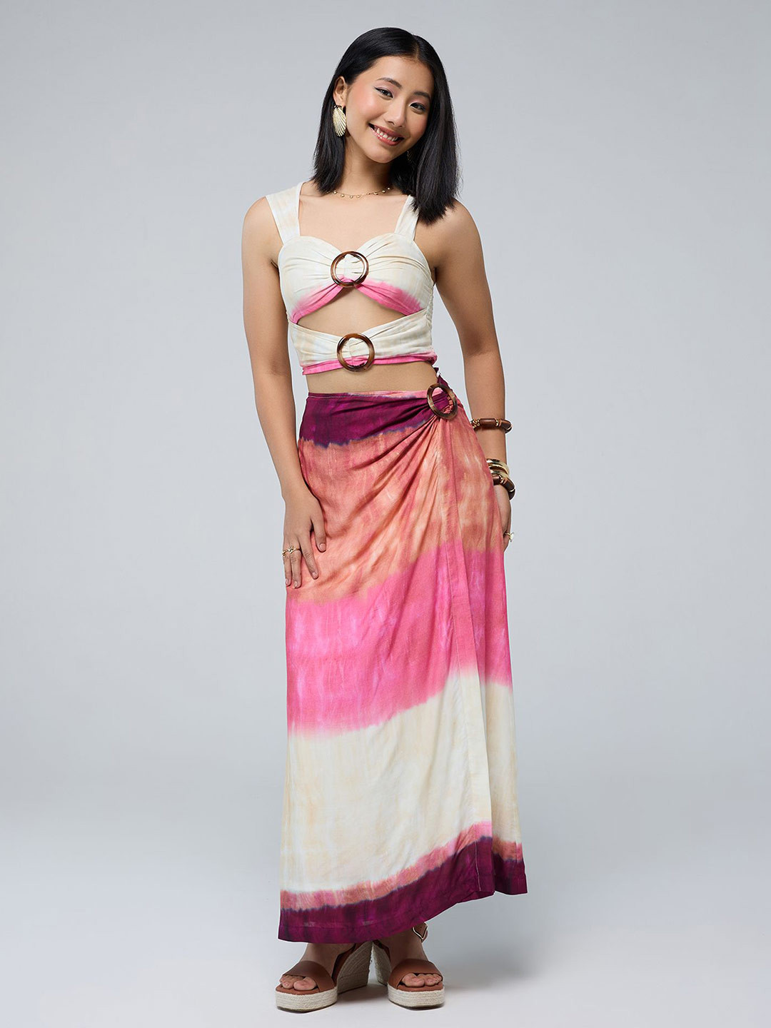 20Dresses Dyed Cut Out Detail Crop Top With Skirt Co-Ords