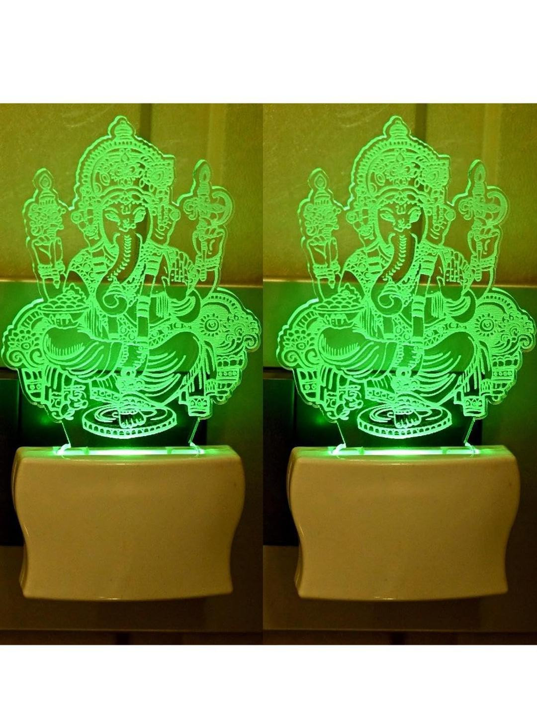 SOMIL Set of 2 Green Glass Abstract shape  Wall Lamps