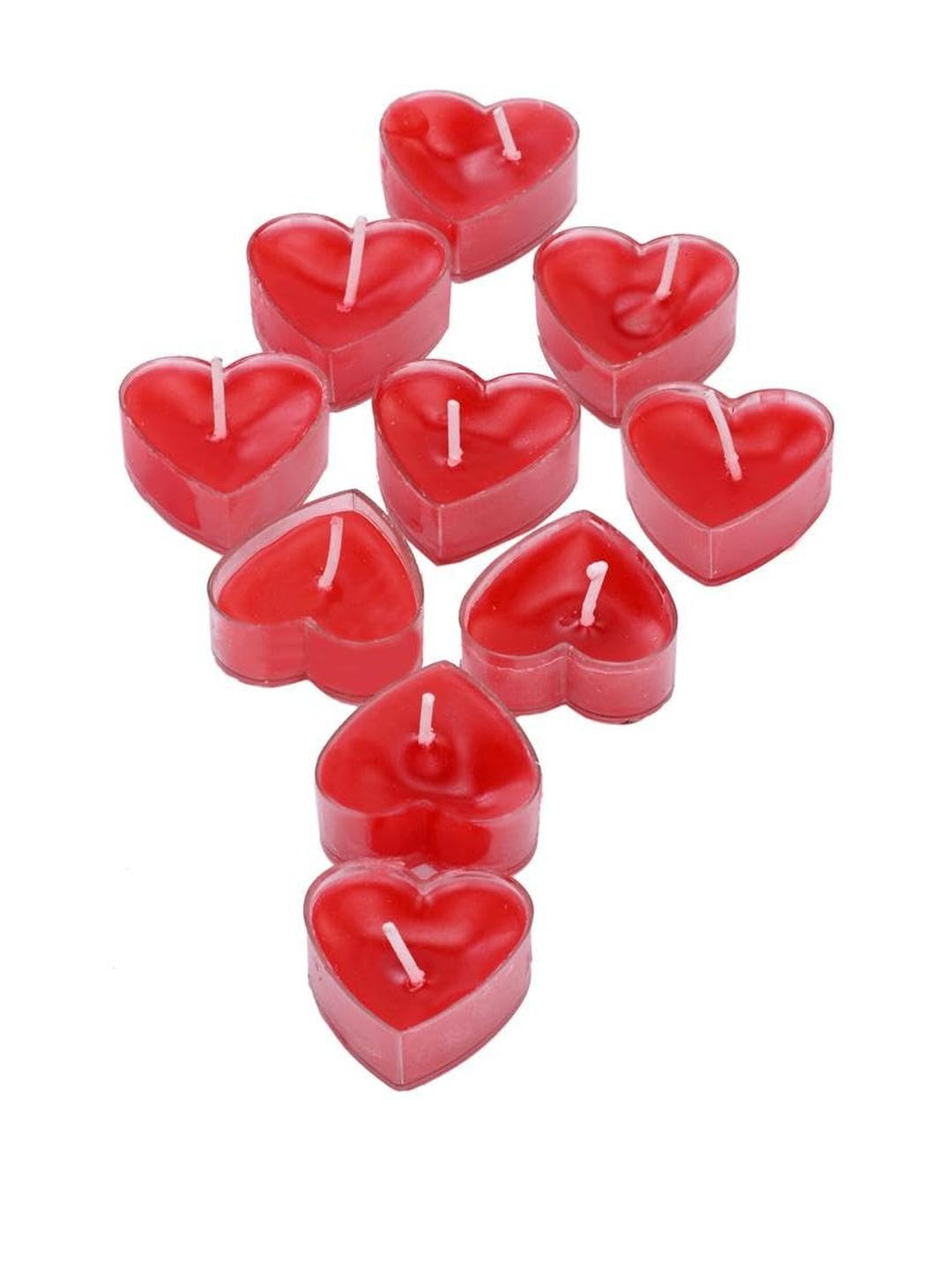 Somil Pack of 10 Romantic Heart-Shaped Candles