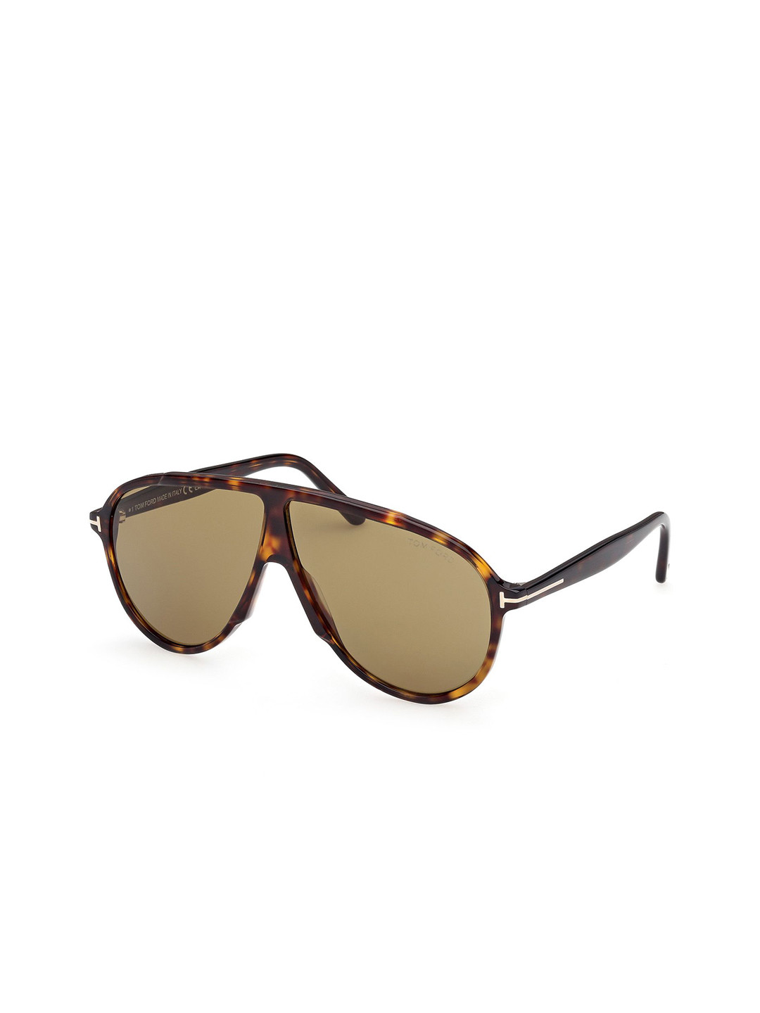 Tom Ford Men Green Lens & Brown Oversized Sunglasses with