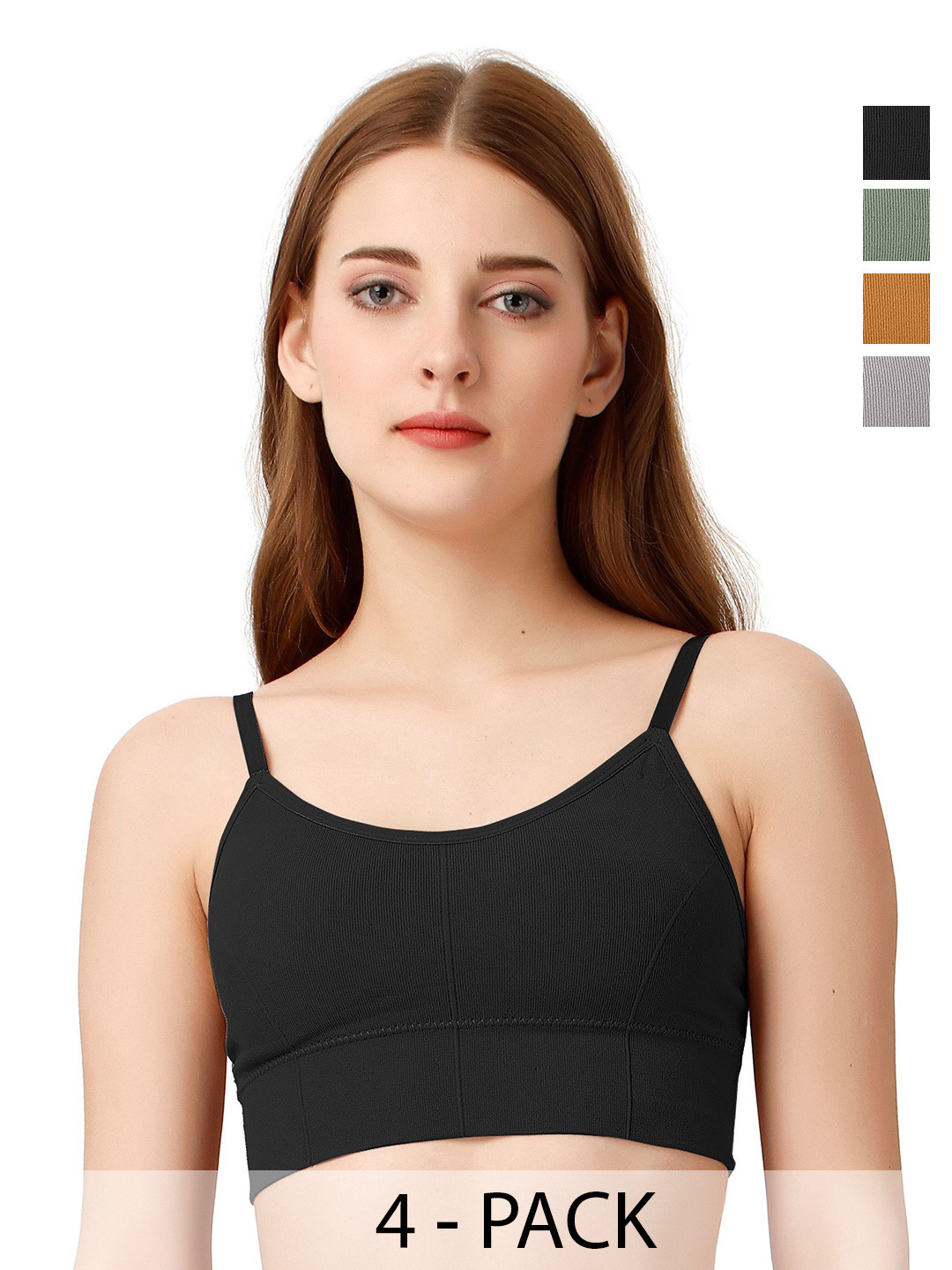 Moda Rapido Women Pack of 4 Full Coverage Lightly Padded Cotton T-shirt Bras