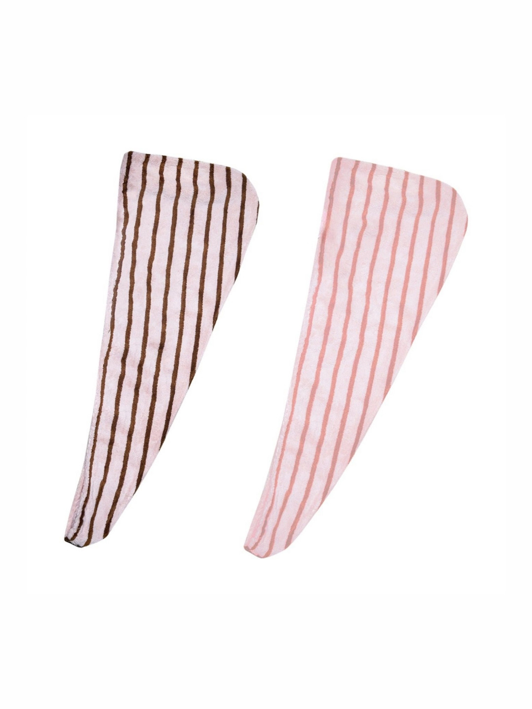 HOUSSE Pink & Peach-Coloured 2 Pieces Striped Microfber 300 GSM Towel Set