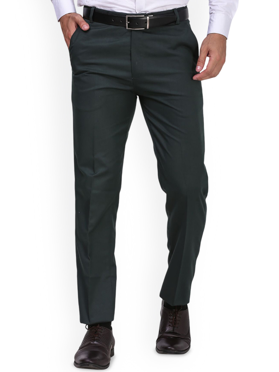 THE TURQUOISE TURTLE Men Comfort Slim Fit Easy Wash Formal  Trousers