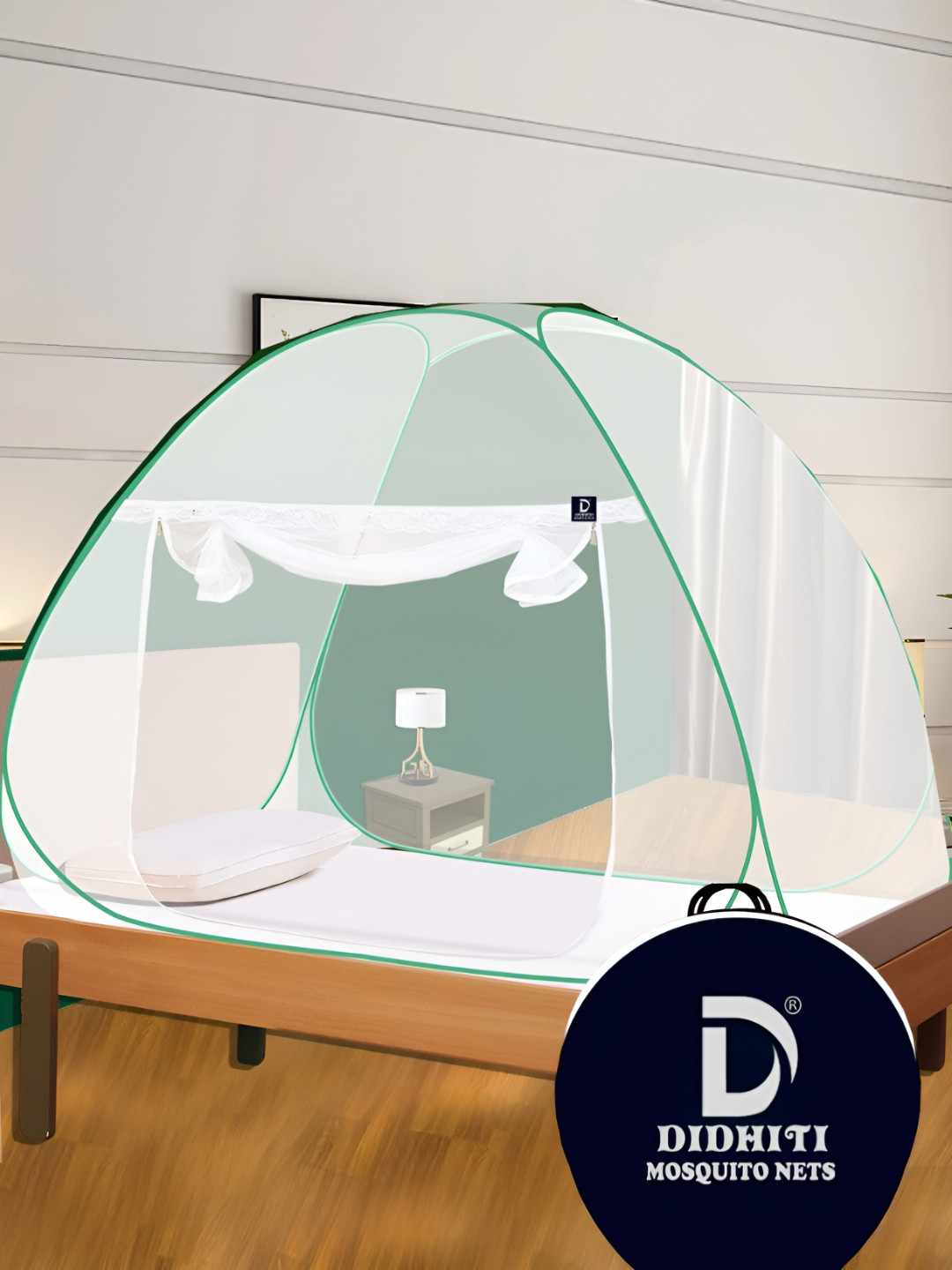 didhiti White & Green Tent Mosquito Net