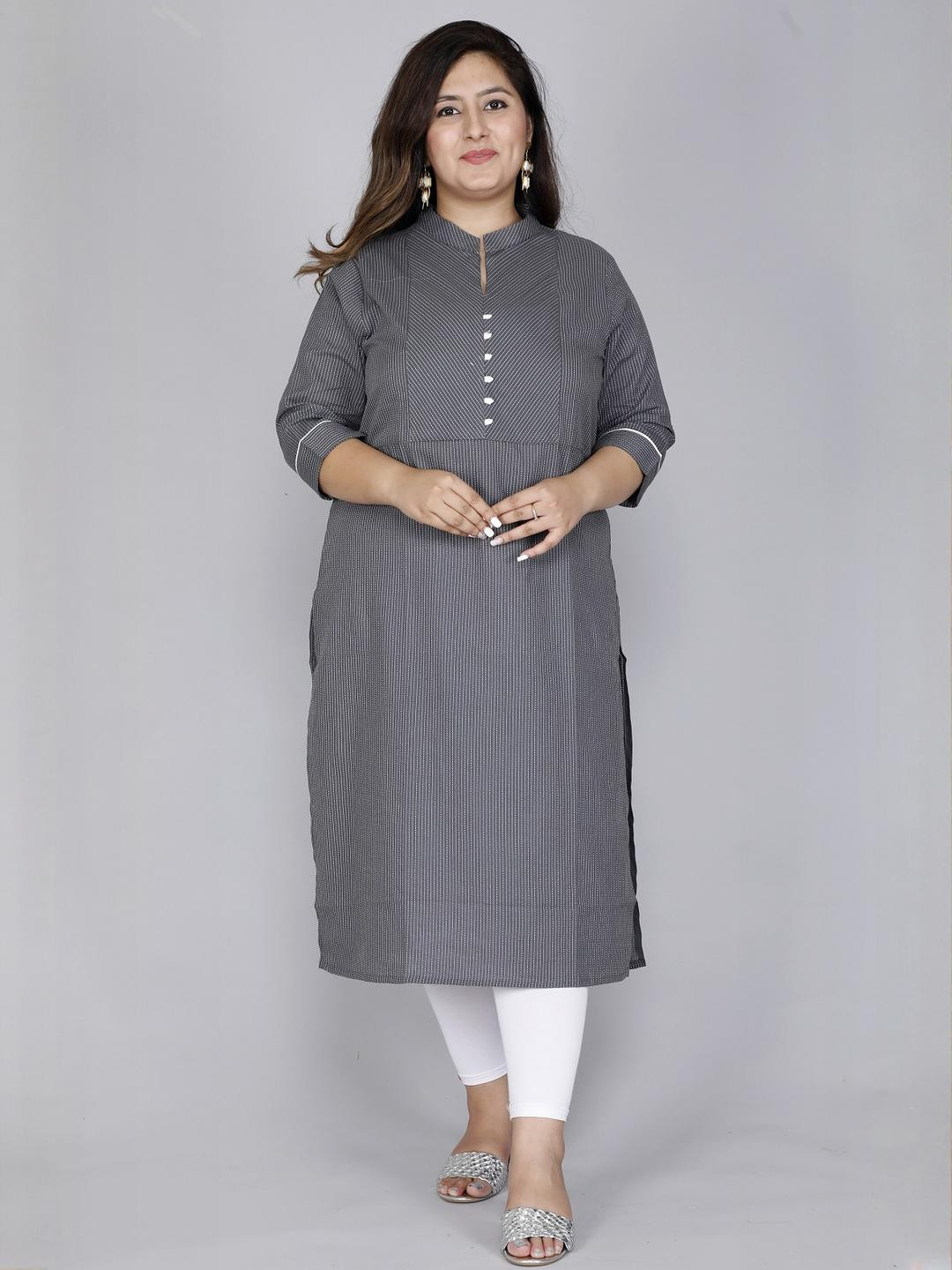 VASAVI Women Grey  Cotton Kurtas