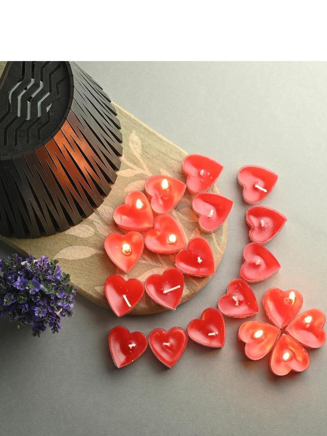 SOMIL Pack of 20 Heart-Shaped Candles