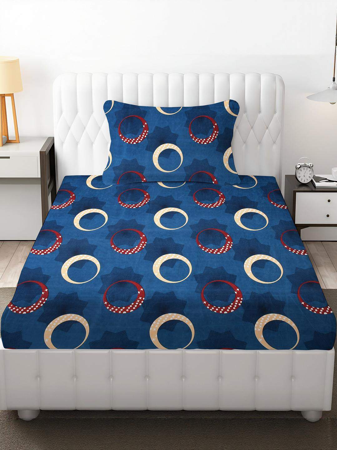 IVAZA Navy Blue Pure Cotton 500 TC Bedsheets