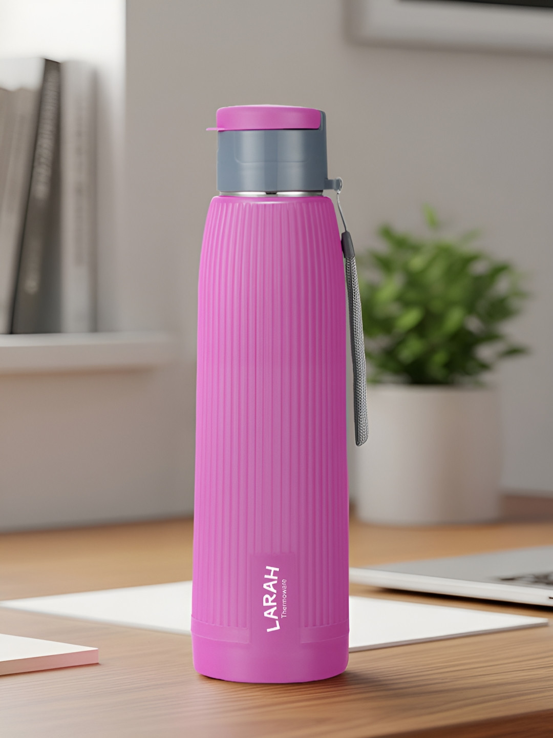 Larah by BOROSIL Purple Single Stainless Steel Solid Water Bottle