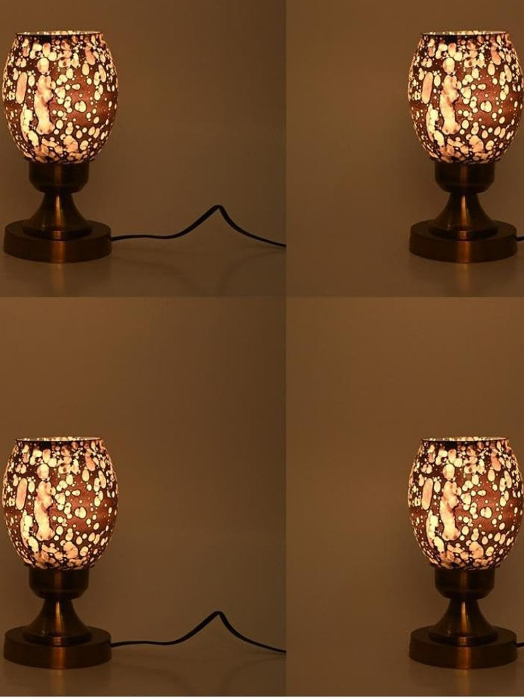 SOMIL Black Textured Glass Table Lamp