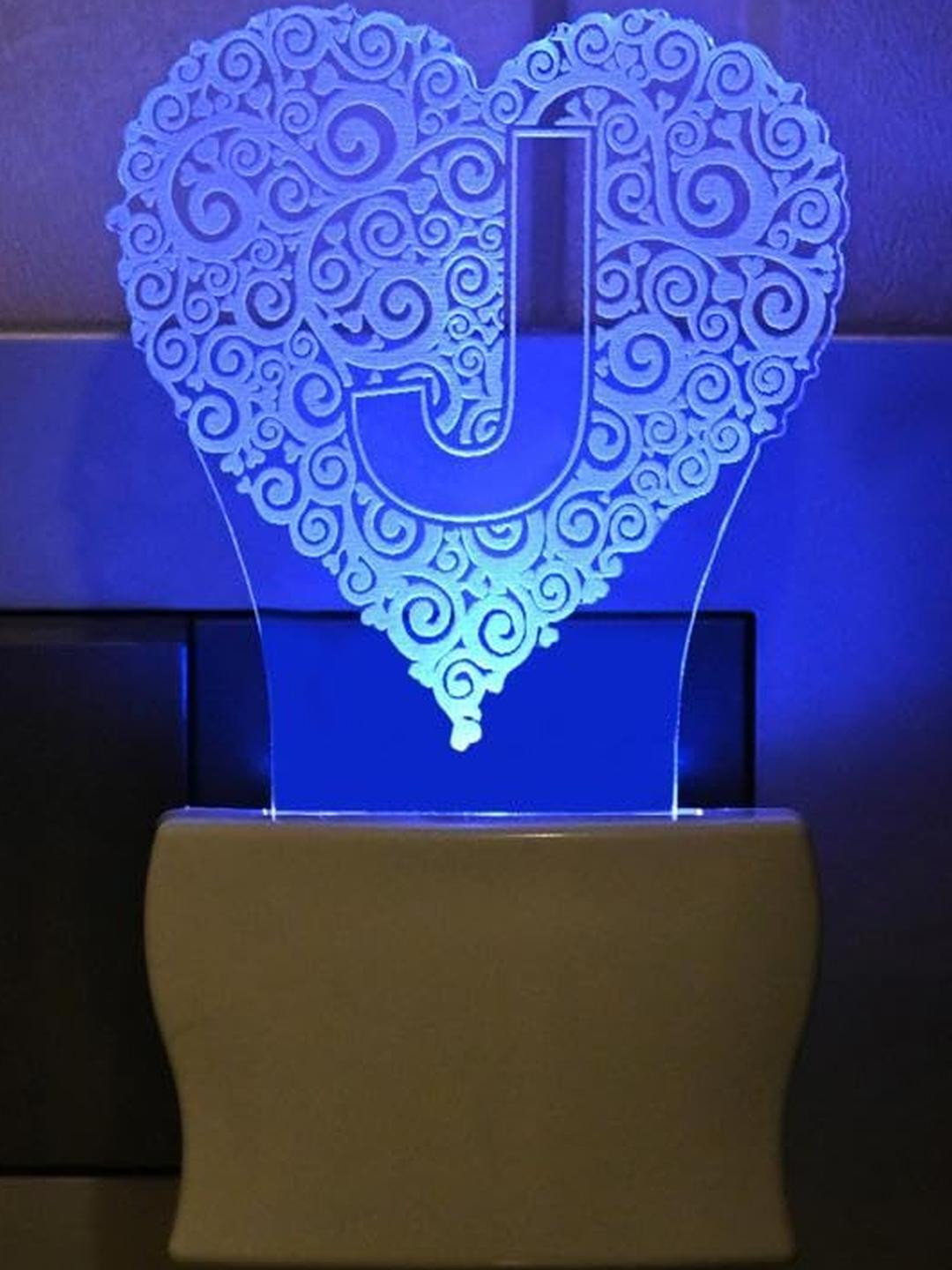 SOMIL 3D Illusion Effect Alphabet J Multicolour Led Night Lamp