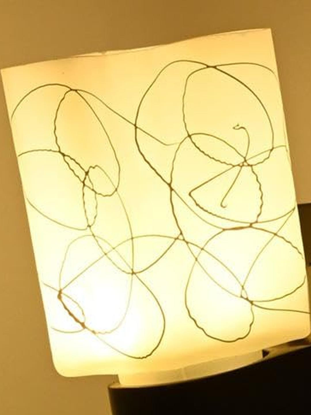 SOMIL White Textured Glass Square Shaped Wall Lamp