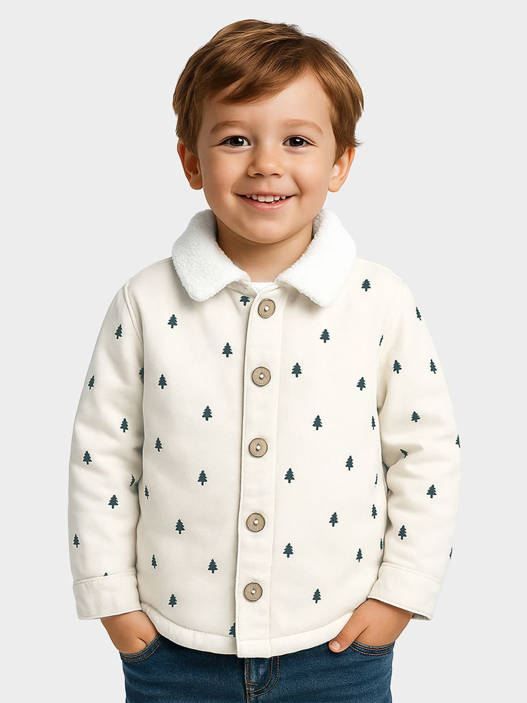 MiArcus Boys Conversational Tree Printed Cotton Shirt