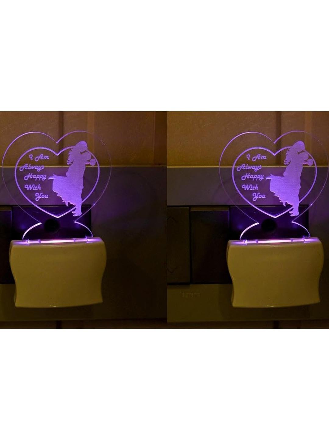 SOMIL Green & Blue Printed Glass Heart Shaped Wall Lamp