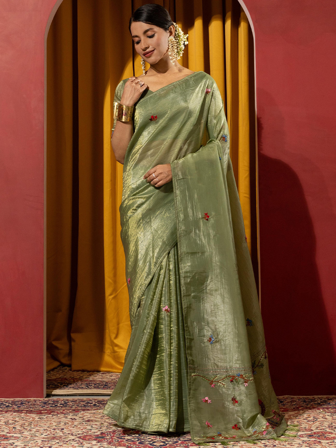 Sedora Couture Floral Art Silk Saree