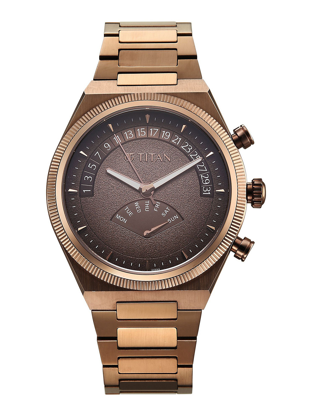 Titan Classique Micromotors Quartz gradation Round Dial Men's Analog Watch - 90180QM01