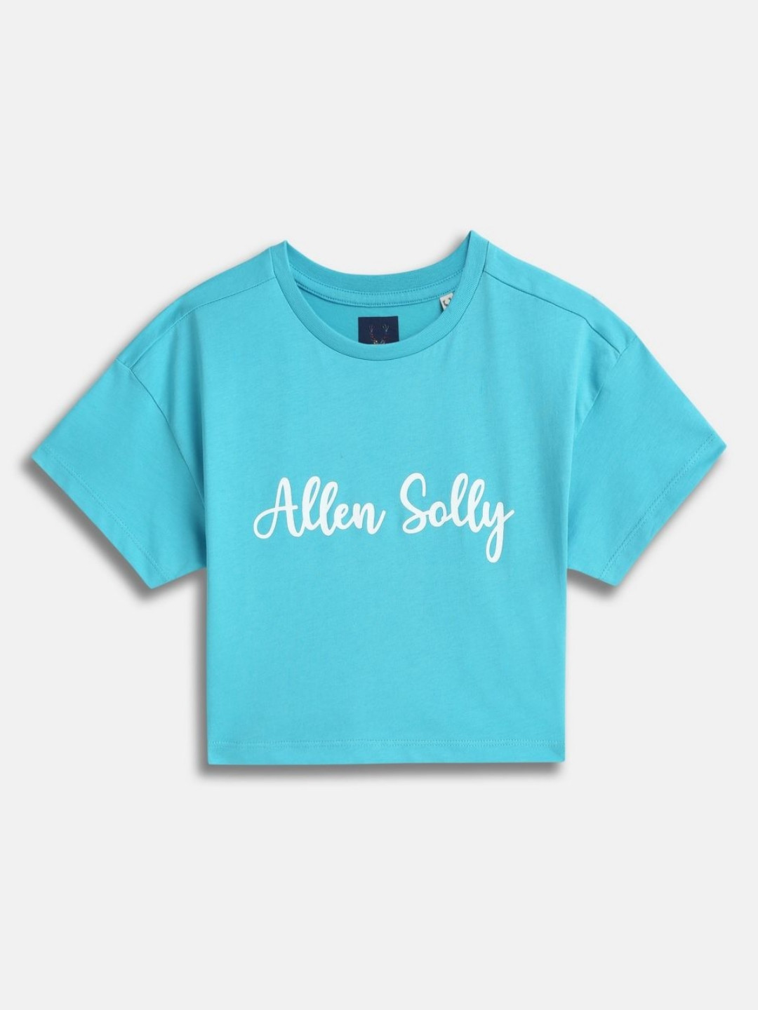 Allen Solly Junior Girls Typography Printed Round Neck Extended Sleeves Cotton T-shirt
