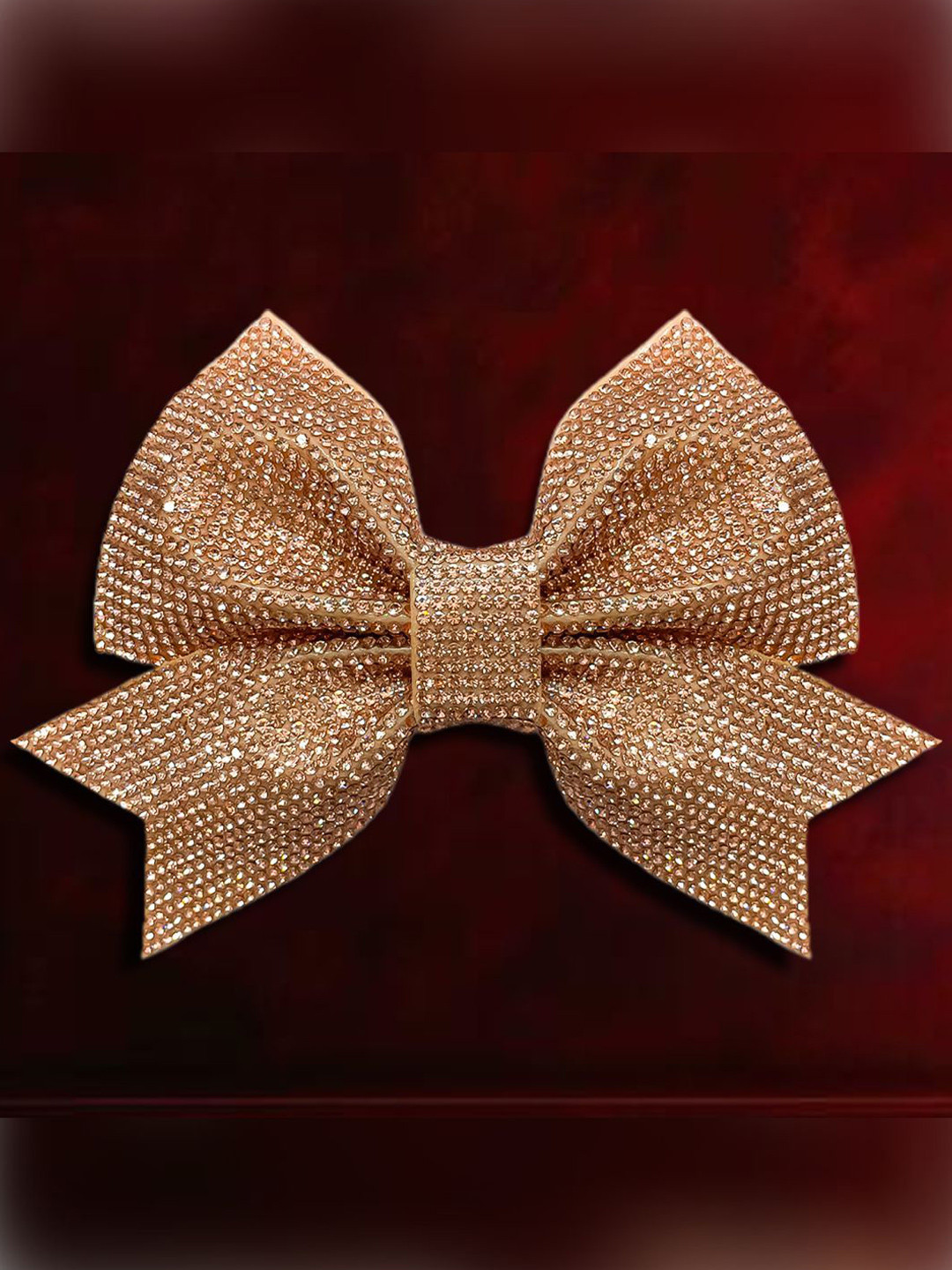 LYKAA Net Crystal Studded Hair Bow Clip