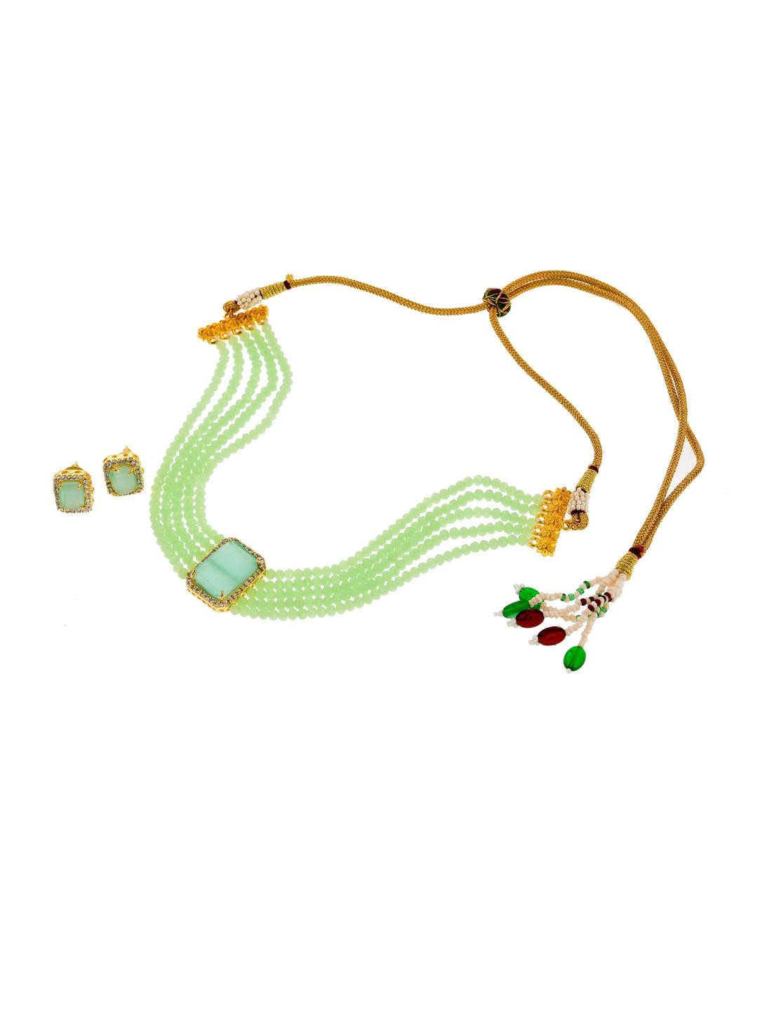 Rozy Styles Green Brass Jewellery Set