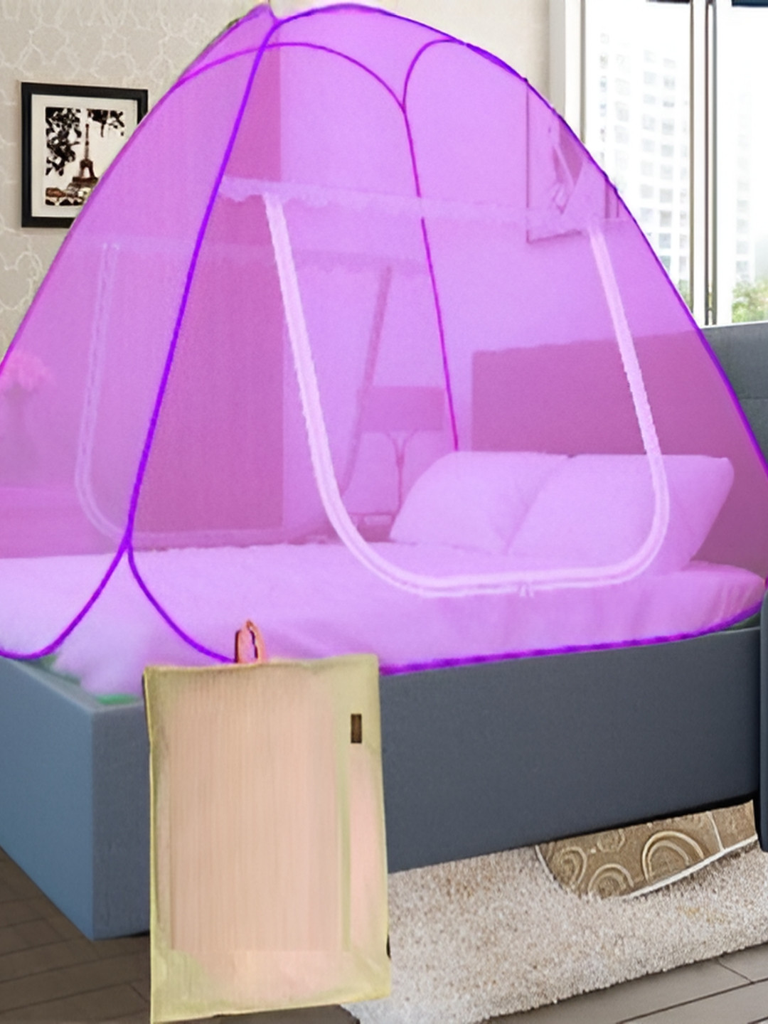 didhiti Pink King Size Tent Mosquito Net