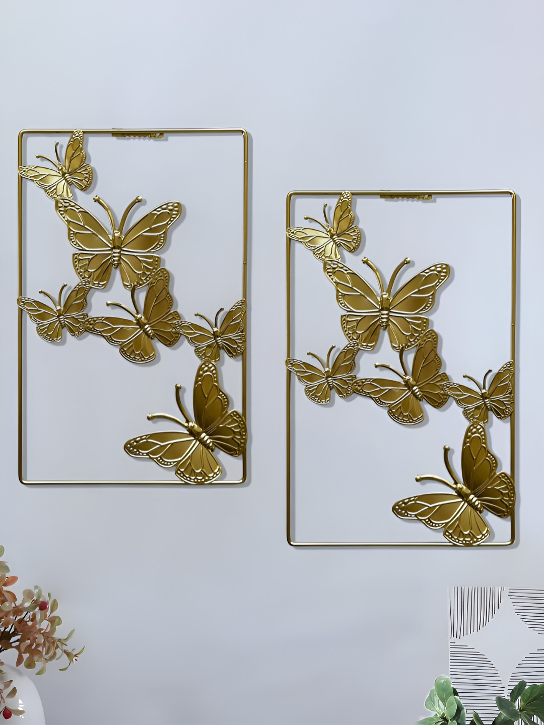 Myntra Elegant Homes 2-Pcs Metal Butterfly Wall Decor
