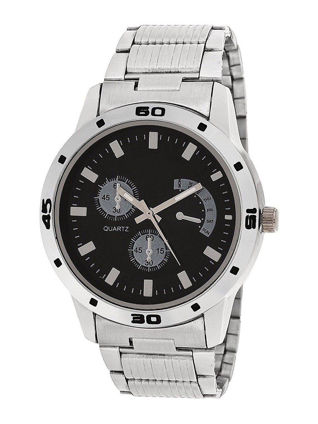 JUST LIKE Unisex Dial & Bracelet Style Analogue Watch 150 Black _rose + 40 Brcelet combo2