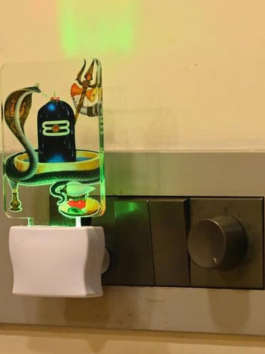 SOMIL 3D Illusion Effect Multicolour Shiv Ling Printed Led Night Lamp