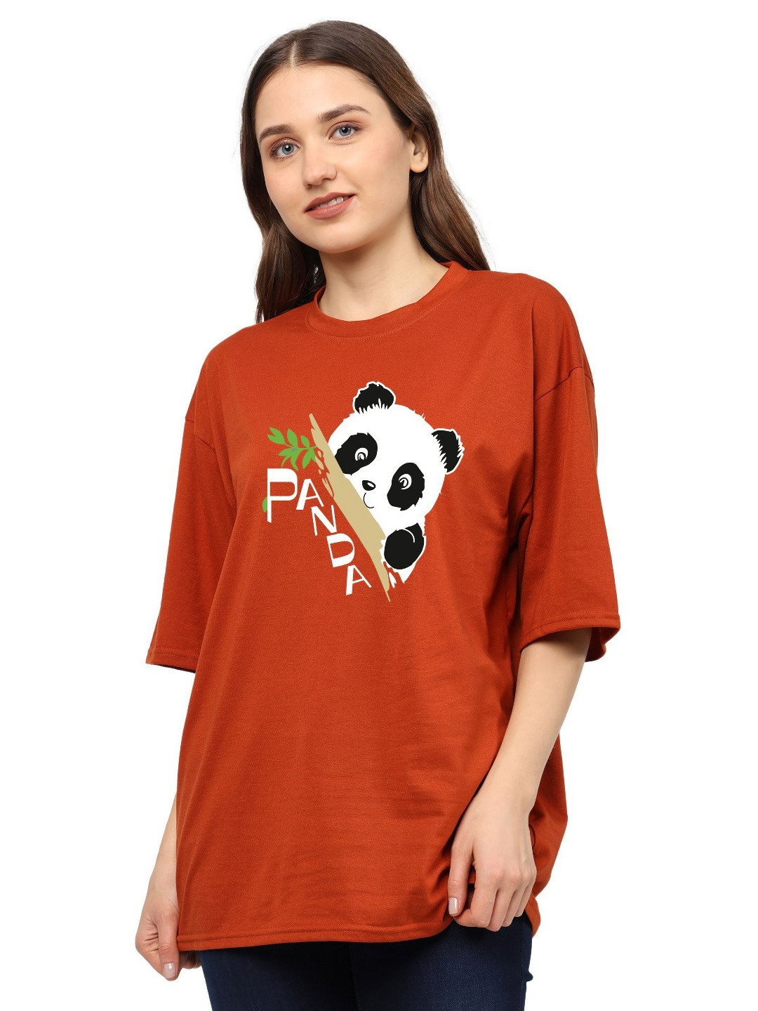 TQH Graphic Printed Drop Shoulder Sleeves Dri-FIT Cotton Oversized T-shirt
