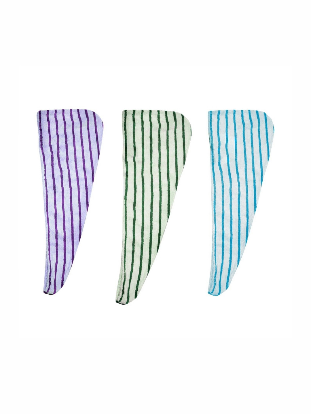 HOUSSE Lavender & Blue 3 Pieces Striped Microfber 300 GSM Towel Set