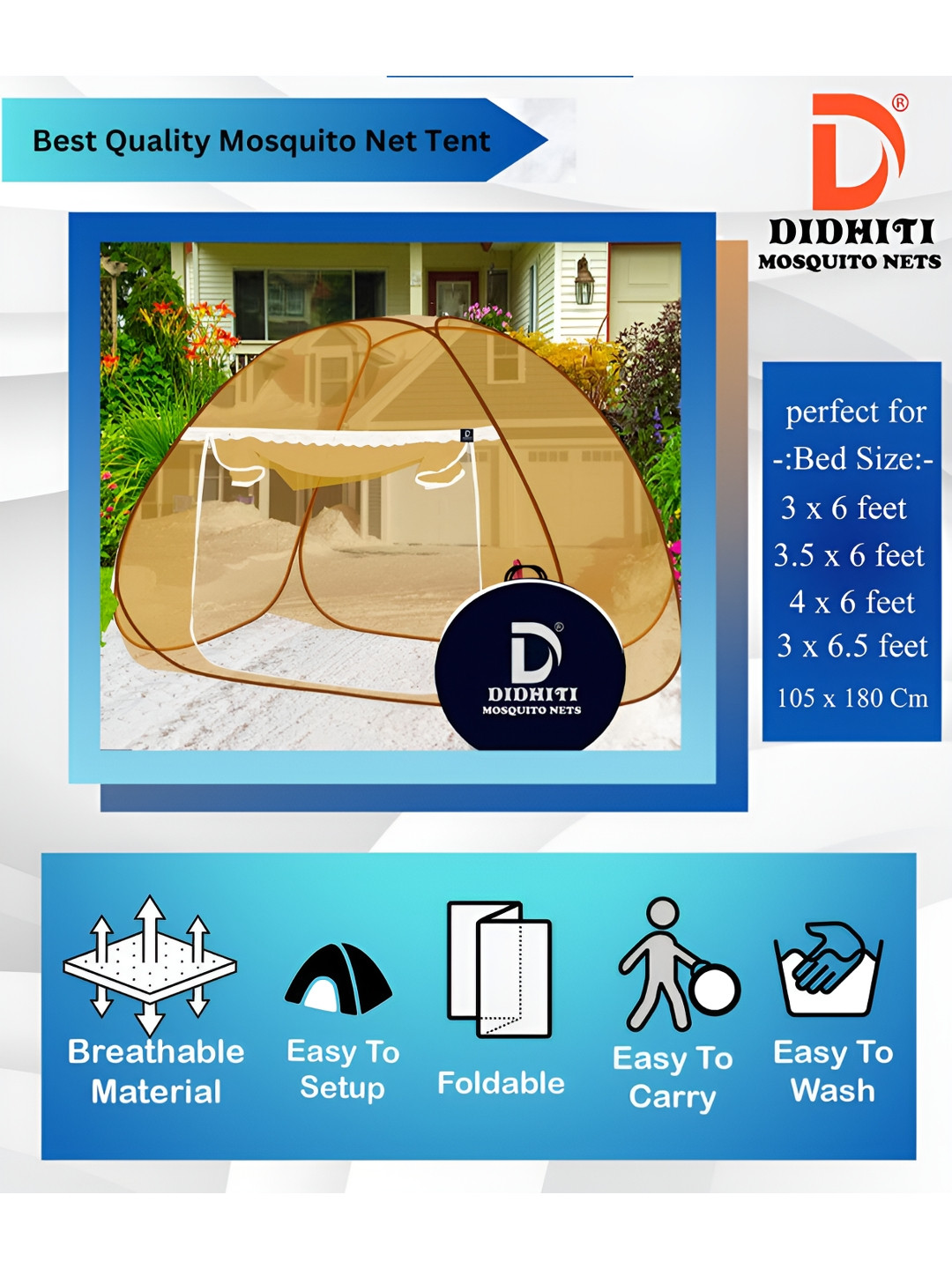 didhiti Khaki Tent Mosquito Net