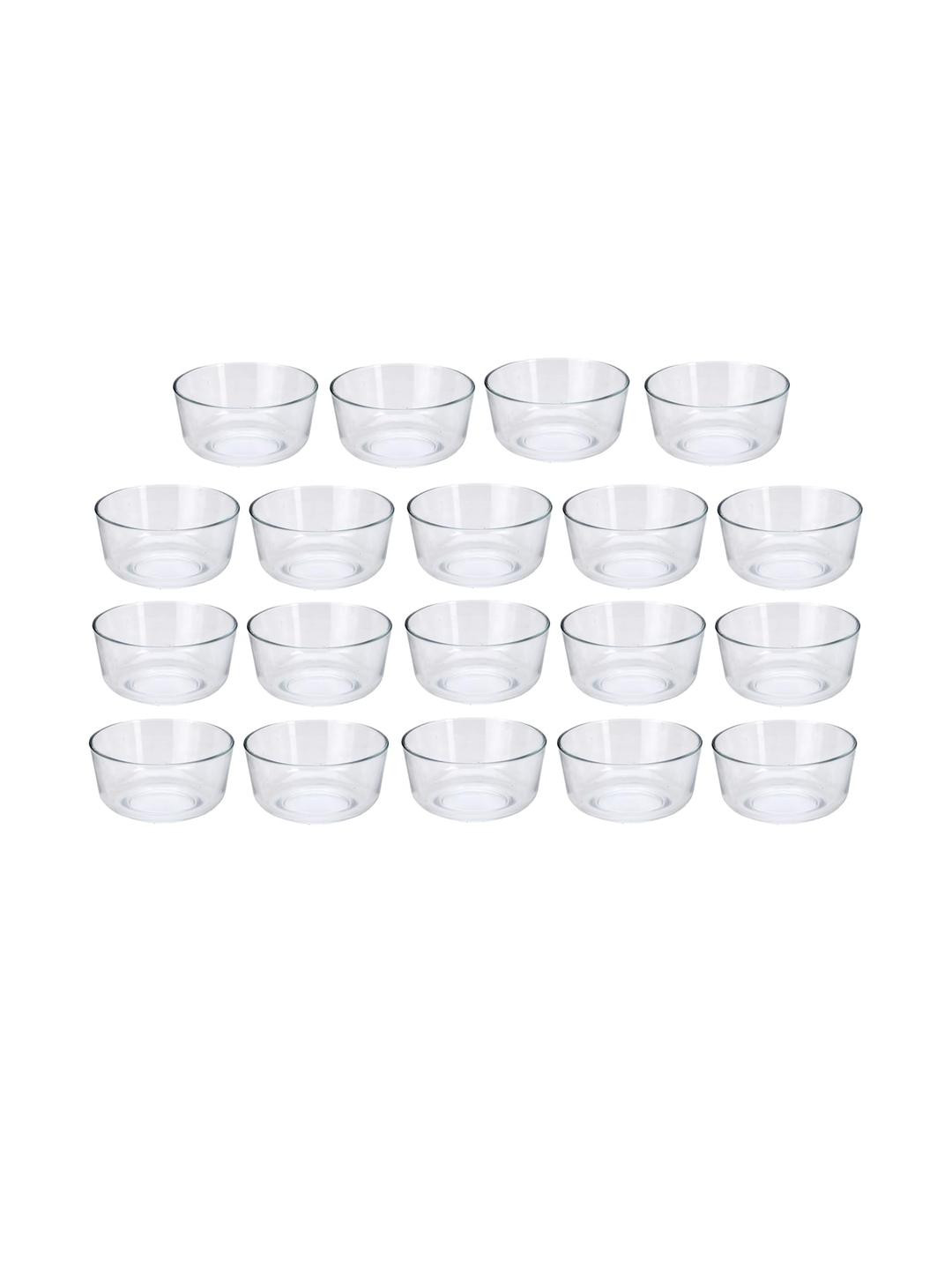 SOMIL Transparent 19 Pieces Glass Dishwasher and Microwave Safe Serving Bowl
