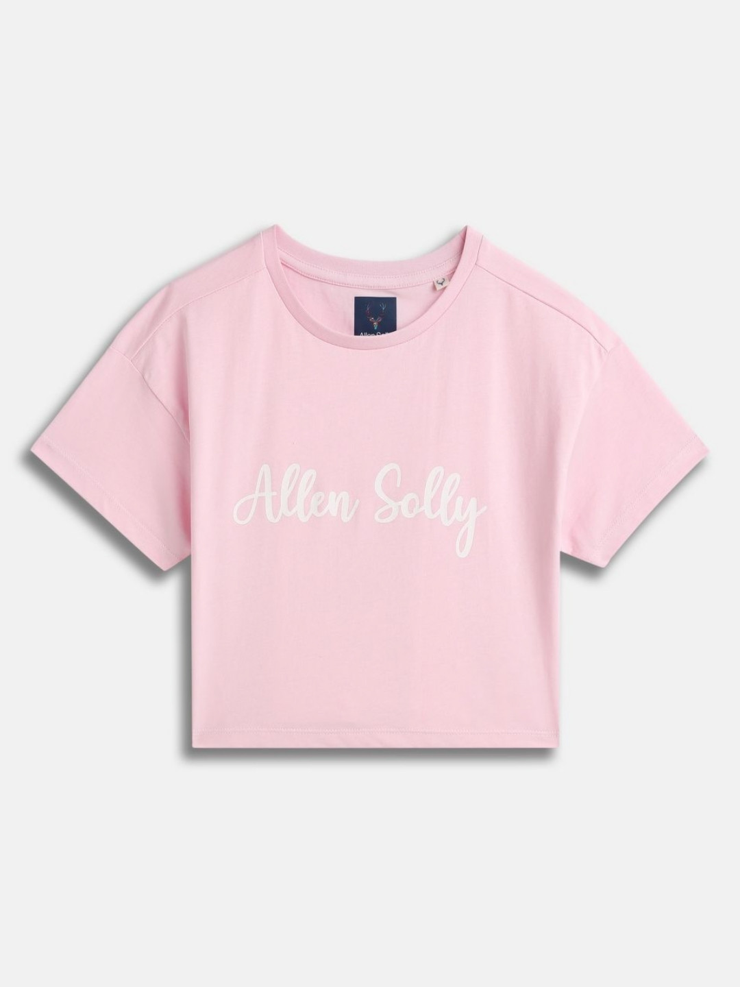 Allen Solly Junior Girls Typography Printed Round Neck Extended Sleeves Cotton T-shirt