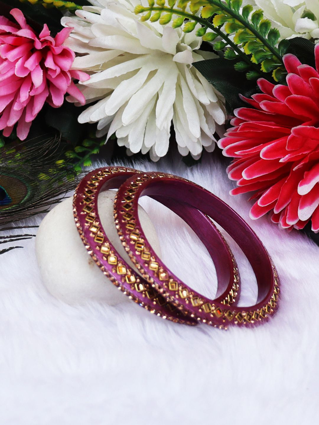 TAJ BRIDAL STORE Pack Of 2  Bangadi Bangles