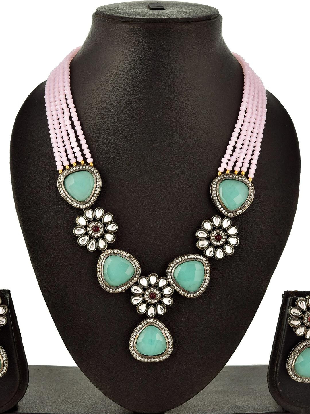 Rozy Styles Pink Brass Jewellery Set