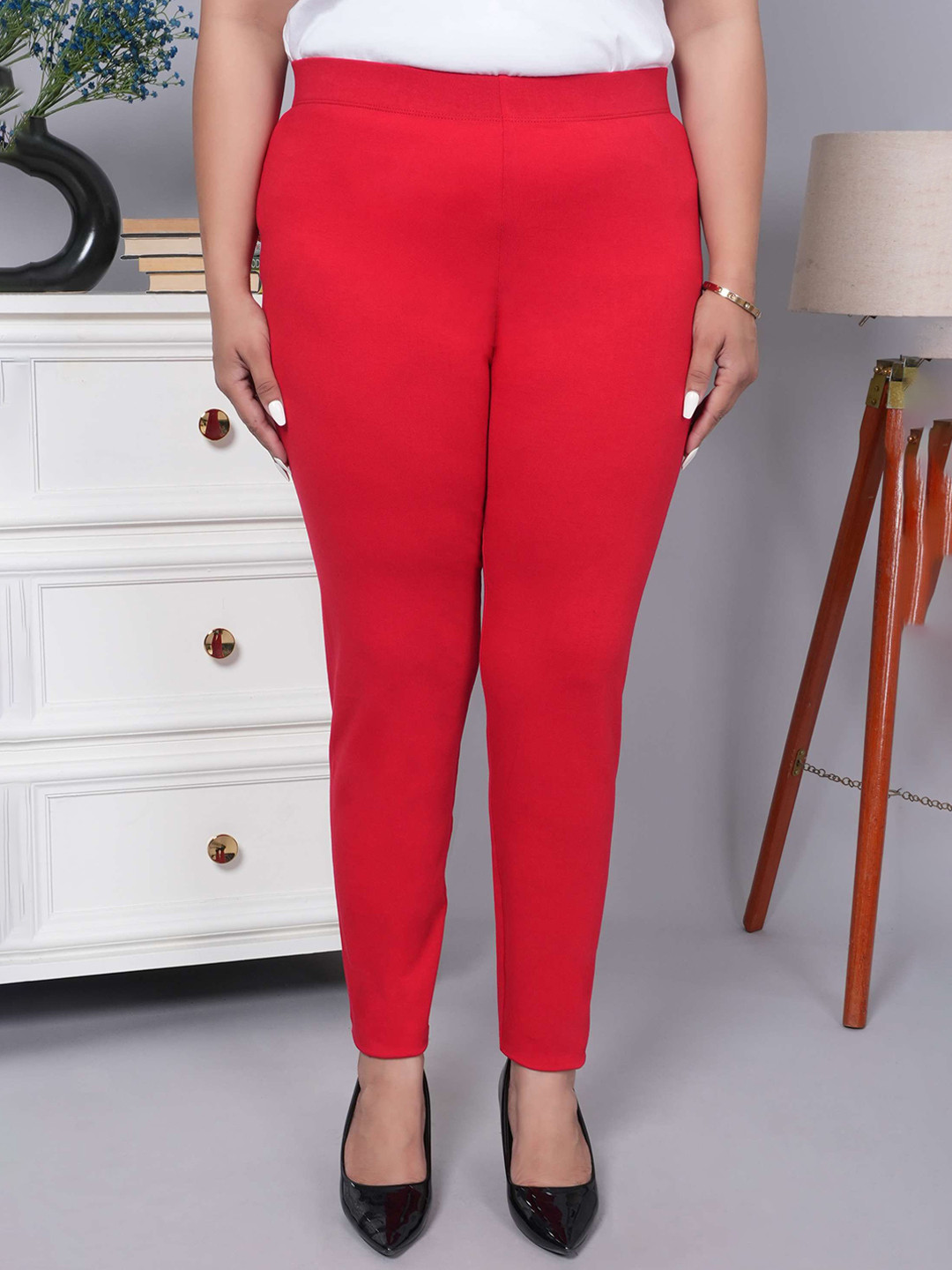 Mlada Women Solid High Waist Stretchable Bootcut Flared Cotton Leggings