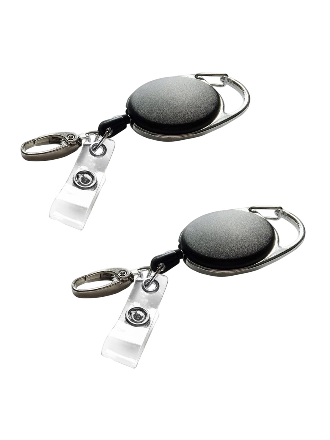 CONTACTS Pack Of 2 Metal Retractable Key chain