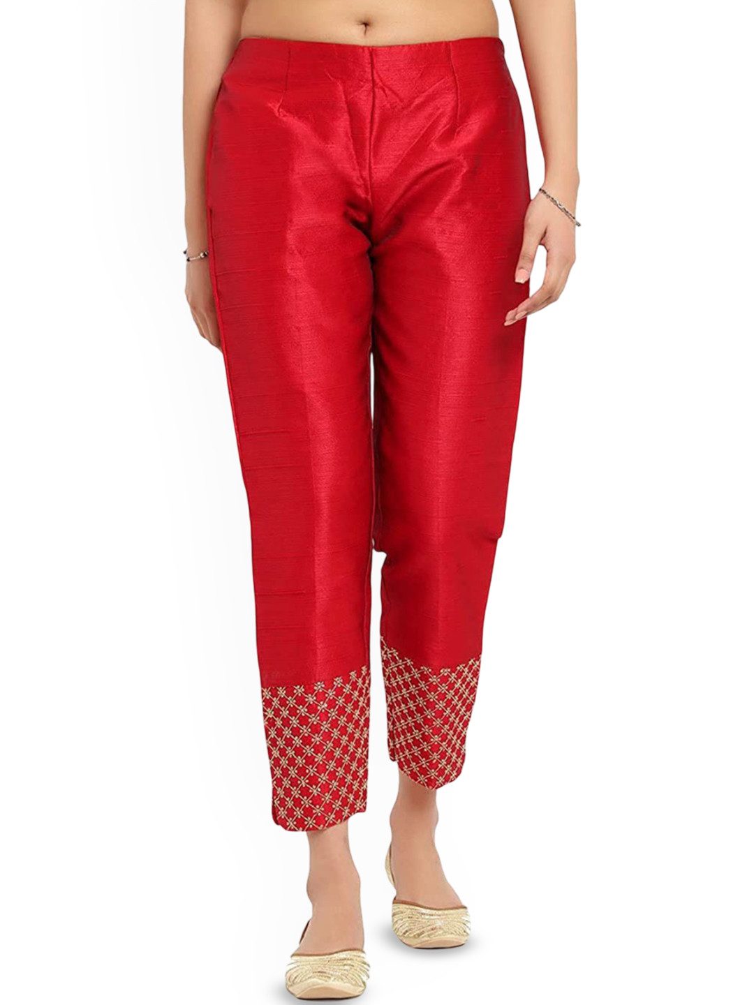 SRISARAS Printed Cotton Plain Regular Trouser