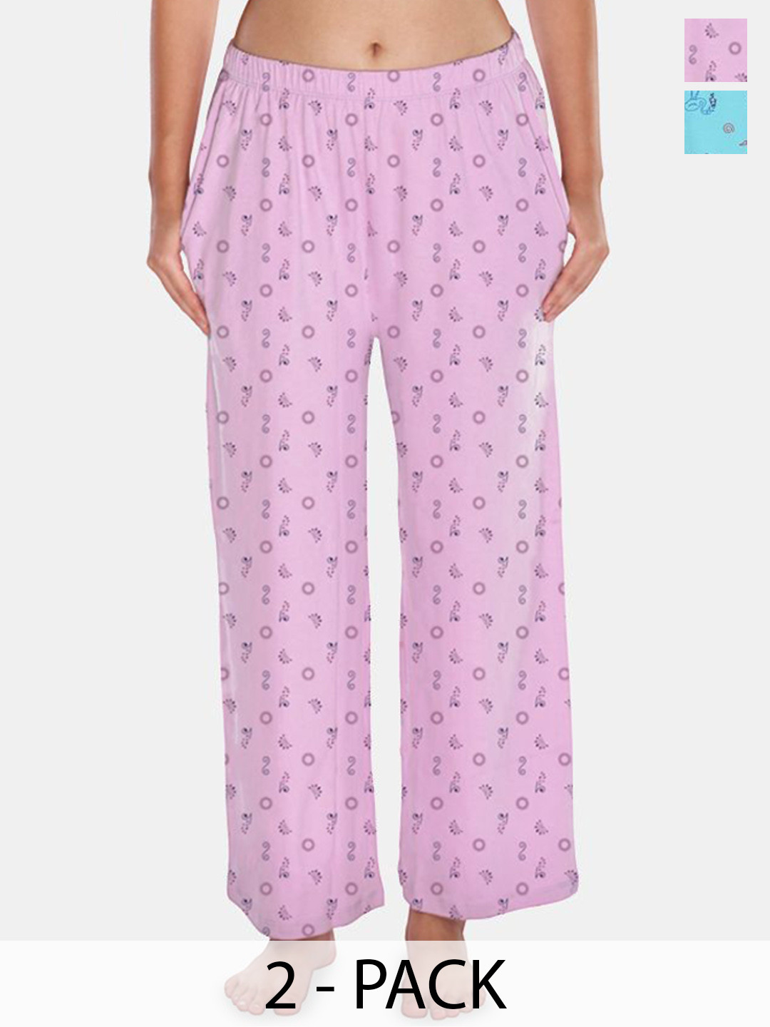 Selsia Pack Of 2 Women Printed Loose Fit Cotton Lounge Pants