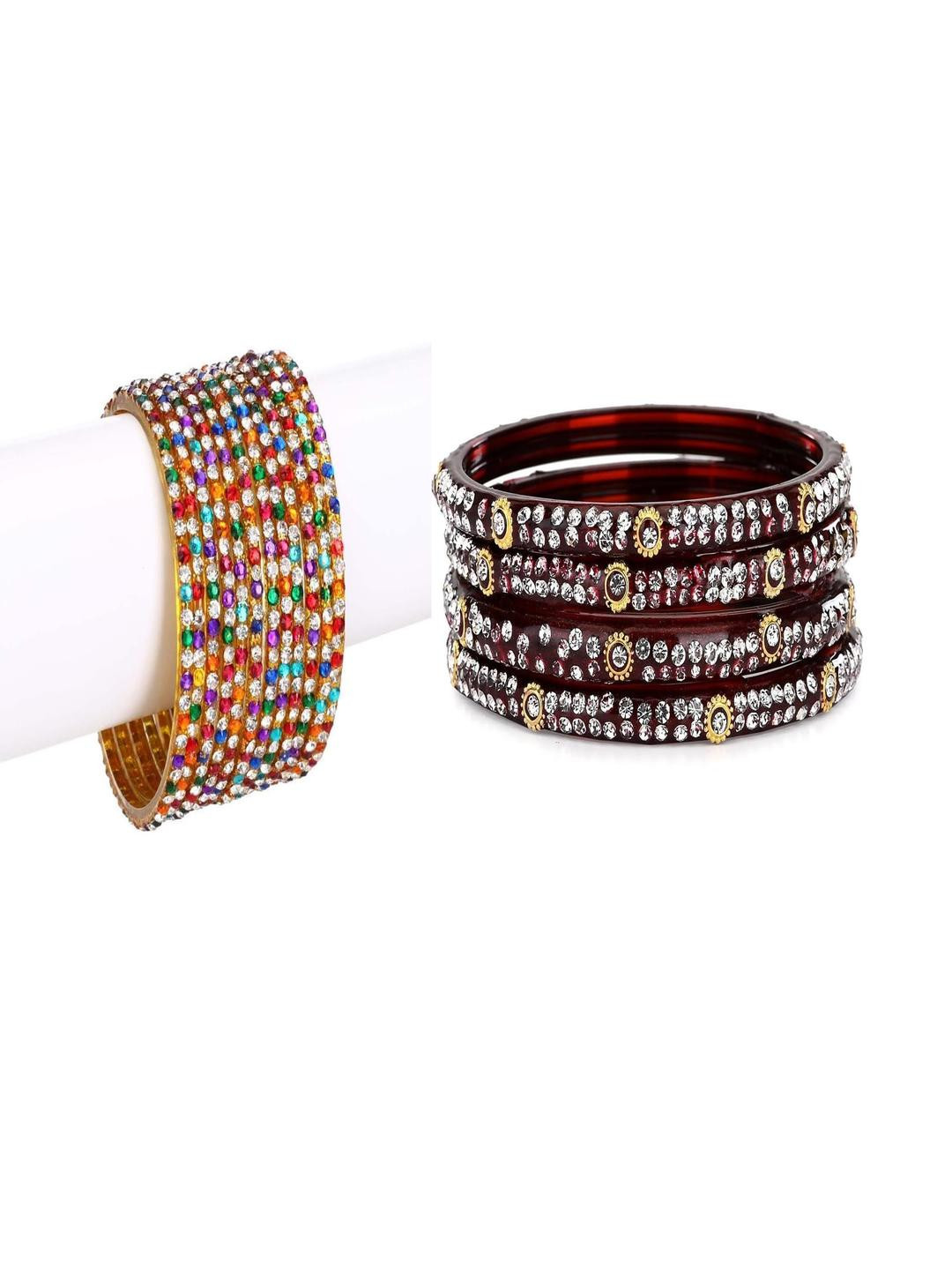SOMIL Women Multi Pack Of 16 Handmade Traditional Glass Bangle Set