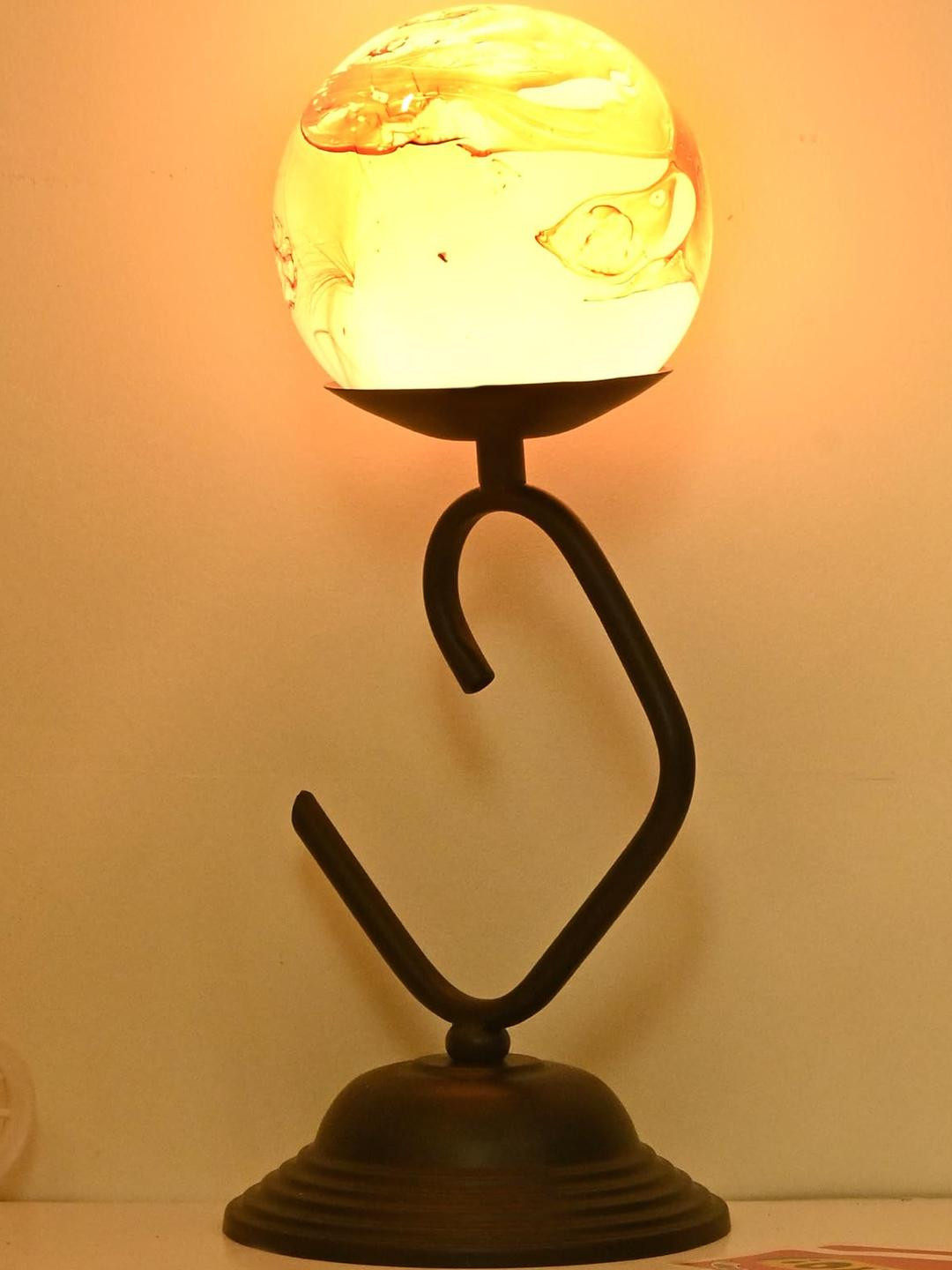 SOMIL Brown Glass Cylinder Table Lamps