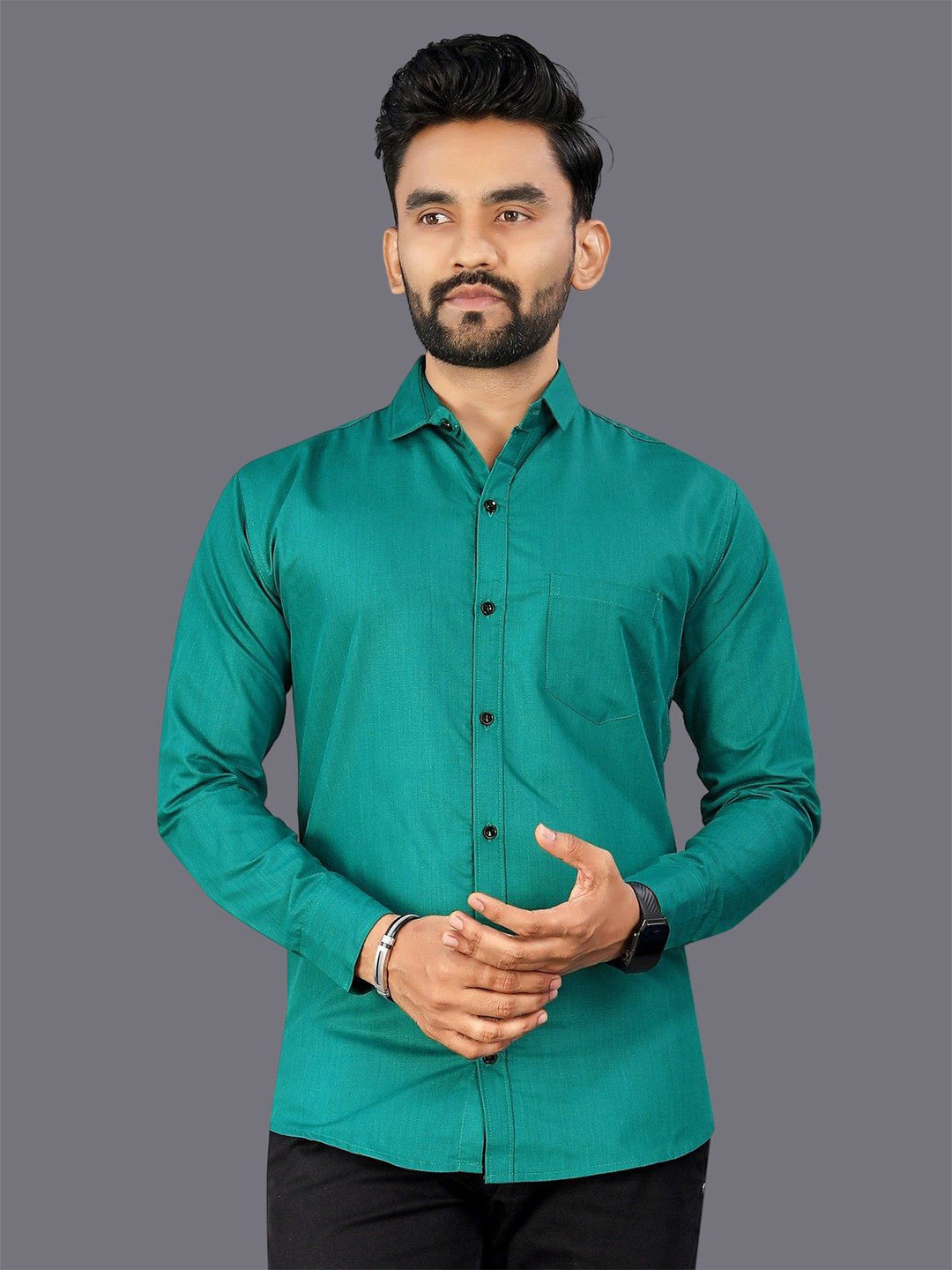 VORTEX Cotton Spread Collar Casual Shirt
