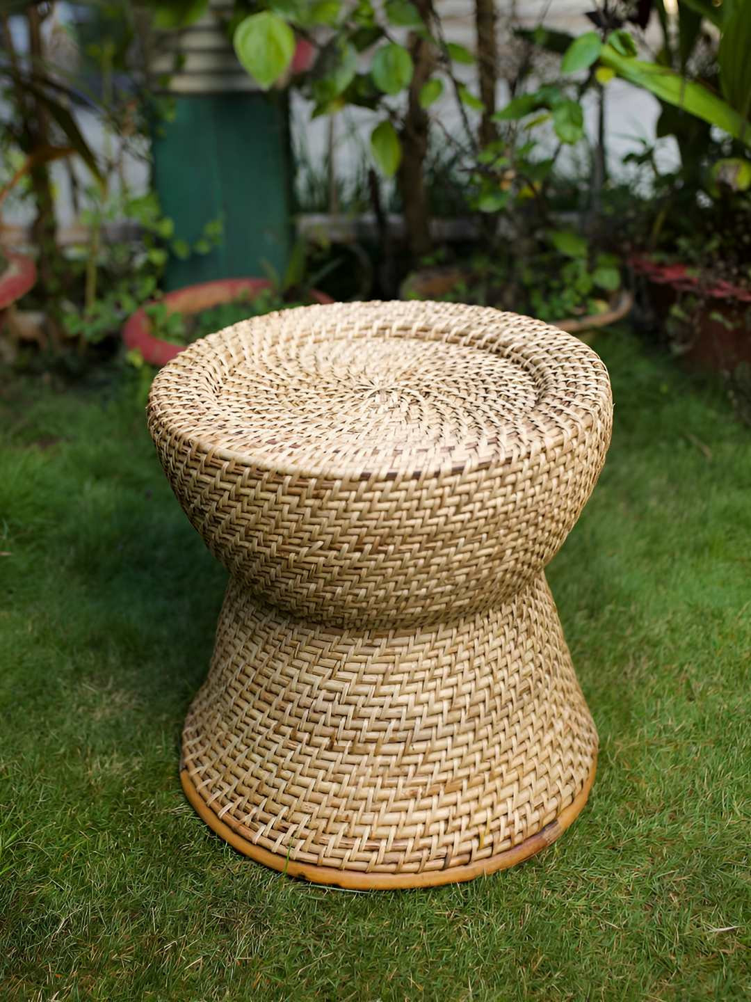 THE ASSAM ADMIRATION 2-Pcs Beige Round Stool