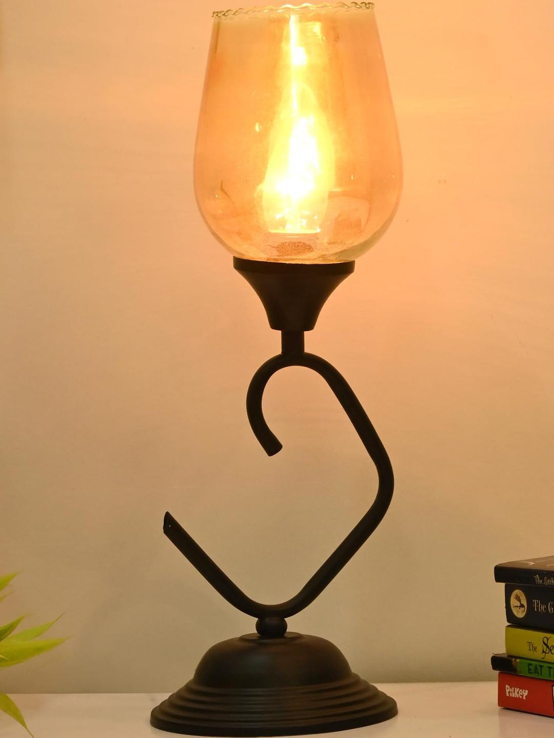 SOMIL Gold Glass Cylinder Table Lamps