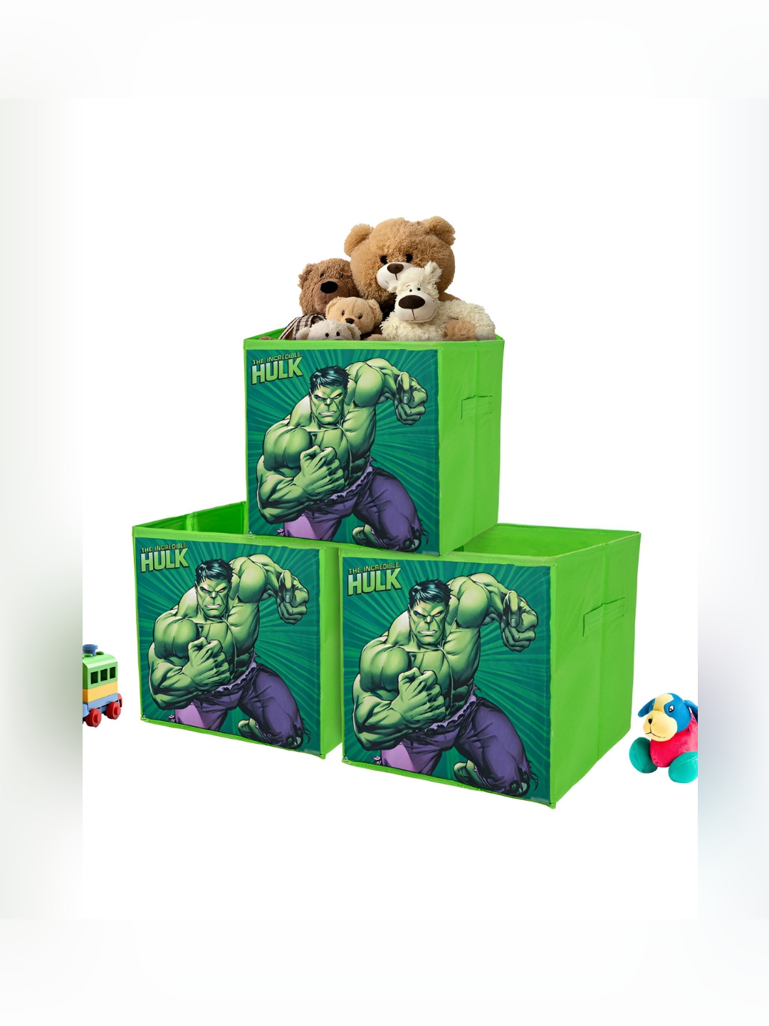 YK Green 3 Pieces Marvel Hulk Printed Regular Multi-Utility Organisers
